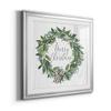 Renditions Gallery Christmas, Canvas Wall Art, Holiday Dcor, Christmas Carol, White Christmas, Chestnuts, Nutcracker, Rudolph, Nativity Snowberry Wreath - Silver Framed 34X34 view 2