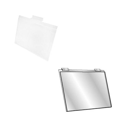DBM IMPORTS Set of 2 Pc 5-1/2''H x 7''W Clear Acrylic Slatwall Lucite Frame Retail Display Shelf Fixture