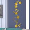 LELE LIFE Flower Vine Acrylic Mirror Wall Stickers, Elegant Mirror Setting Wall Sticker, Wall Sticky Mirror Wall Decoration for Home Living Room Bedroom Decor, Gold view 3