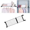 BAOYOUNI Adjustable Shelving Expandable Closet Shelves Tension Rod Clothes Hanger Storage Rack DIY Cabinet Wardrobe Kitchen Bathroom Divider Separator Organizer, Black, 2 Pack view 1