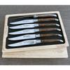 Laguiole en Aubrac Luxury Fully Forged Full Tang Stainless Steel Steak Knives 6-Piece Set, Rich Desert Ironwood Handles, Stainless Steel Brushed Bolsters view 1