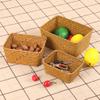 DOITOOL Rattan Baskets for Storage Small Wicker Basket Tea Cake Rattan Box Natural Plate view 2