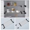 BAOYOUNI Adjustable Closet Shelf Expandable Shelves Tension Rod Hanger Space Saving Storage Rack Organizer Divider for Wardrobe, Cupboard, Kitchen, Bathroom Use, Black, 2 Pack view 4