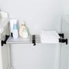 BAOYOUNI Adjustable Shelving Expandable Closet Shelves Tension Rod Clothes Hanger Storage Rack DIY Cabinet Wardrobe Kitchen Bathroom Divider Separator Organizer, Black, 2 Pack view 4