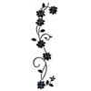 LELE LIFE Black Acrylic Mirror Wall Sticker, Flower Vine Decorative Sticker for Home Living Room Bedroom Decor, Wall Sticky Decoration view 1