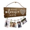 Buecasa Romantic Gifts for Girlfriend Boyfriend Couples Fiance - All of Me Loves All of You Photo Holder with 6 Heart Clips 15.8x6.0 Inches view 1