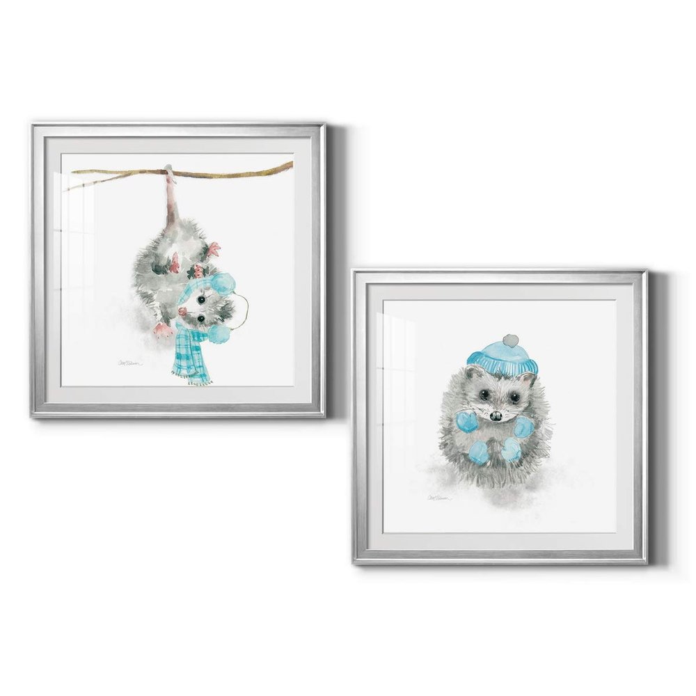 Renditions Gallery Christmas, Canvas Wall Art, Holiday Dcor, Christmas Carol, White Christmas, Chestnuts, Nutcracker, Rudolph, Nativity Christmas Critter Possum - Silver Framed 34X34