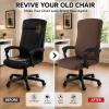 DIVA EN CAMINO DEC Universal Stretch Office Chair Cover with Durable Zipper, Soft Slipcover for Desk or High Back Chair, Mocha view 2