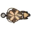 AeraVida Hand Carved Elephant Cart Candle Holder Tray Rain Tree Wood Decorative Elephant Figurine with Rattan Accents Wooden Candle Holder Home Decor Thai Inspired view 2