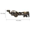 AeraVida Hand Carved Elephant Cart Candle Holder Tray Rain Tree Wood Decorative Elephant Figurine with Rattan Accents Wooden Candle Holder Home Decor Thai Inspired view 4
