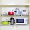 BAOYOUNI Expandable Shelf Closet Tension Rod Adjustable Shelving Unit Storage Rack Organizer Hanger Space Saving Divider for Wardrobe, Cupboard, Kitchen, Bathroom Use, Black view 2
