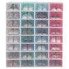 Cabilock 6pcs Green Stackable Transparent Shoe Storage Boxes Thicken Plastic Shoe Containers for Closet Organization Easy view 3