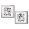 Renditions Gallery Christmas, Canvas Wall Art, Holiday Dcor, Christmas Carol, White Christmas, Chestnuts, Nutcracker, Rudolph, Nativity Snowman Happy Holidays - Silver Framed 34X34 view 1