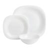 Gibson Home Ultra Break and Chip Resistant Dinnerware Set, Square: Service for 6 (18pcs), Opal Glass view 2