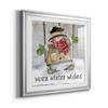 Renditions Gallery Christmas, Canvas Wall Art, Holiday Dcor, Christmas Carol, White Christmas, Chestnuts, Nutcracker, Rudolph, Nativity Winter Wishes Snowman - Silver Framed 34X34 view 2
