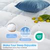 QUEEN ROSE Mattress Topper King, Extra Thick Mattress Pad Cover for Back Pain, Cooling Pillow Top Mattress Bed Topper, Soft Comfort for Firm Mattress, Overfilled Down Alternative, King Size, White view 4