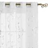 BUHUA White Sheer Curtains 96 Inch Length 2 Panels Set, Grommet Voile Curtains Silver Vine Printed, Elegant Home Decoration(55W x 96L Inch, White, Set of 2) view 1