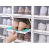 Cabilock 3pcs Transparent Plastic Shoe Storage Box Drawer Design for Easy Access Stackable Organizer for Women Shoes Moisture Space-saving Storage Grey view 3