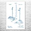 Dustpan & Handle Poster Print, Housekeeper Gift, Dustpan Blueprint, Broom Closet Art, School Janitor, Custodian Gifts Blue & White (20 inch x 24 inch) view 1