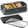Techwood Indoor Grill Smokeless Grill, 1500W Indoor Korean BBQ Electric Tabletop Grill with Tempered Glass Lid, Removable Grill and Griddle Plates with Drip Tray, Gray view 1