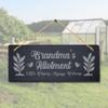 Stukk Grandma's Allotment Little Helper Always Welcome Hanging Garden Decor Sign, Natural Engraved Slate Stone Plaque, 30x12cm view 2