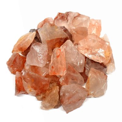 HQRP Red Hematoid Fire Quartz Rough Natural Sparkling Translucent Gemstone Crystal Mineral Raw Specimens for Cabbing - Madagascar (20PCS)