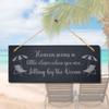 Stukk Heaven Seems Little Closer When You Sitting Hanging Ocean Beach Sea Sign, Natural Engraved Slate Stone Plaque, 30x12cm (Large) view 2