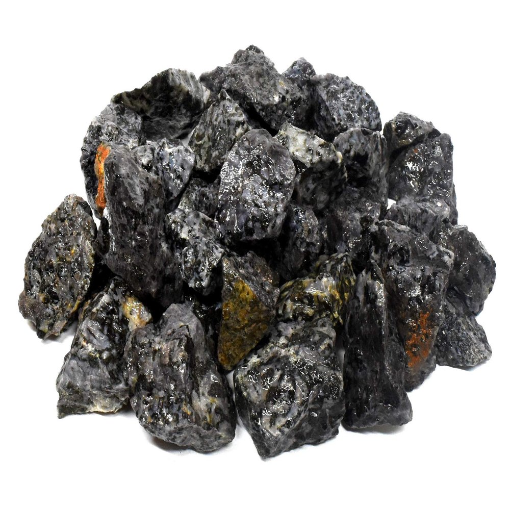 Indigo Gabbro/Blizzard Stone Rough Specimens Natural Mystic Merlinite Gemstone Crystal Mineral Raw for Cabbing- Madagascar (20PCS)