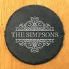 A Touch of Elegance: Personalized Slate Coasters with Family Monogram - Round Slate - Set of 8 view 2