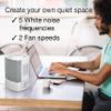 Lasko SlumberBreeze 2-in-1 Small Table Fan and White Noise Machine for Better Sleep in the Bedroom and Focus in the Home Office, SB101, White view 4