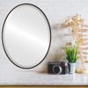 OVALCREST - Oval Wooden Beveled Wall Mirror for Home Decor, Bathroom, Vanity, Bedroom, Living Room, Hallway - Rubbed Black - 24.6x30.6 Outside Dimensions - Singapore Style view 3