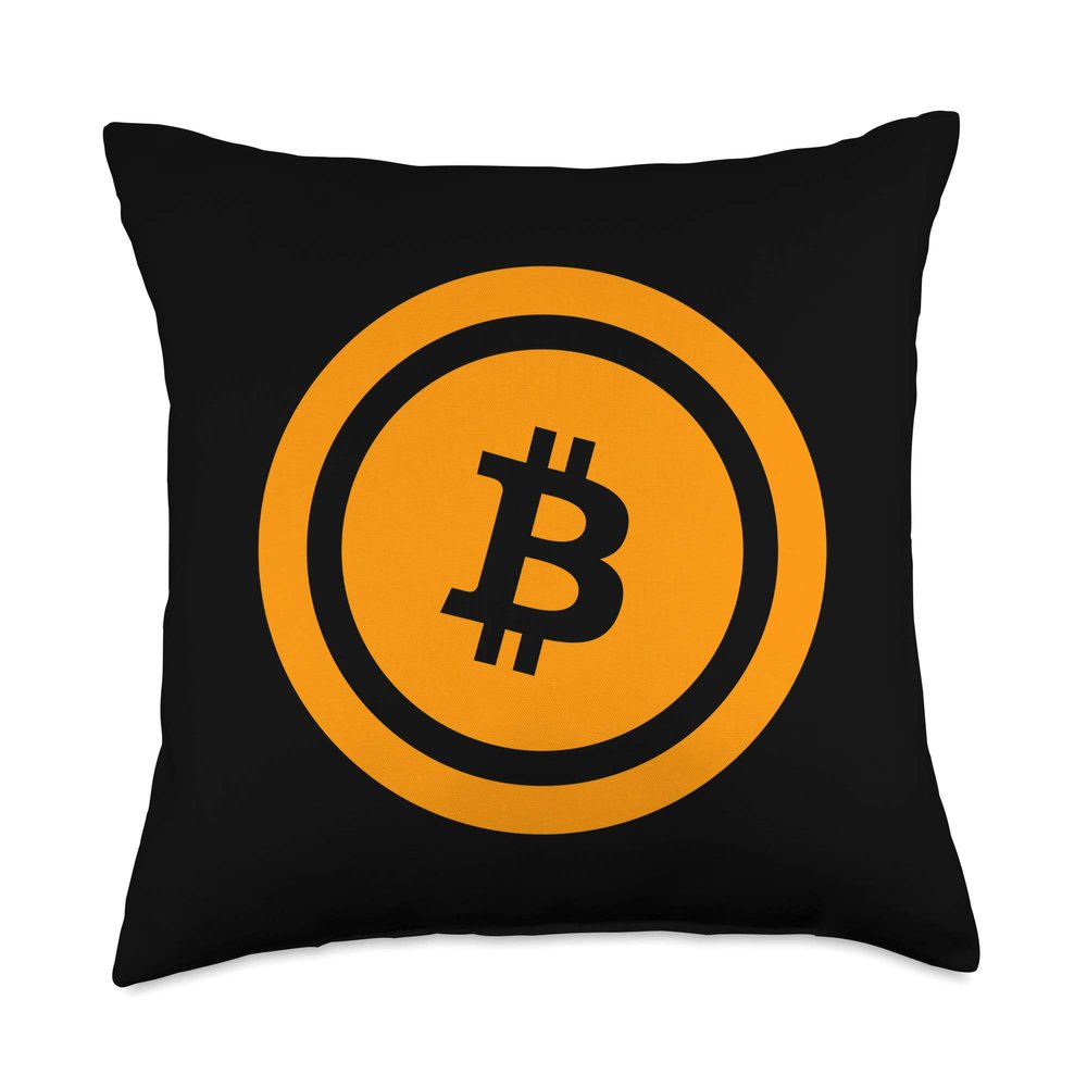 Bitcoin HODL Orange Logo Throw Pillow