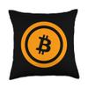 Bitcoin HODL Orange Logo Throw Pillow view 1