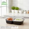 [100 Pack] 2 Compartment Microwavable Meal Prep Containers with Lids 36 oz, Reusable Bento Box, Food Storage Containers | BPA Free | Stackable | Lunch Boxes, Microwave/Dishwasher/Freezer Safe view 4