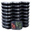 [300 Pack] 2 Compartment Microwavable Meal Prep Containers with Lids 36 oz, Reusable Bento Box, Food Storage Containers | BPA Free | Stackable | Lunch Boxes, Microwave/Dishwasher/Freezer Safe view 1