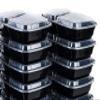 [300 Pack] 2 Compartment Microwavable Meal Prep Containers with Lids 36 oz, Reusable Bento Box, Food Storage Containers | BPA Free | Stackable | Lunch Boxes, Microwave/Dishwasher/Freezer Safe view 2