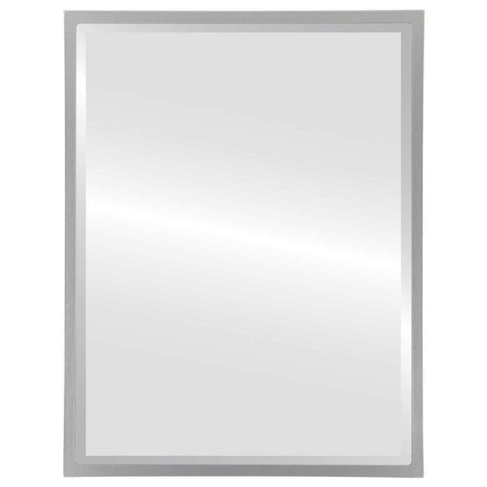 OVALCREST - Rectangle Wooden Beveled Wall Mirror for Home Decor, Bathroom, Vanity, Bedroom, Living Room, Hallway - Silver Spray - 23.1x29.1 Outside Dimensions - London Style