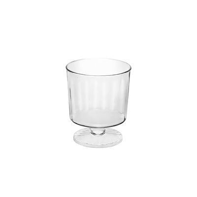 Party Essentials Disposable Plastic 2-Ounce Mini Stemware Glasses, for Wine Tastings, Small Portions, Food Samples, Condiments, Sauces, 40-Count, Clear