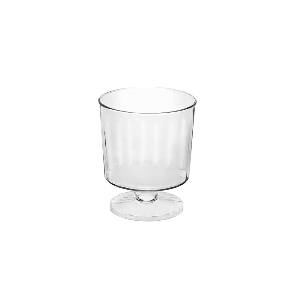 Party Essentials Disposable Plastic 2-Ounce Mini Stemware Glasses, for Wine Tastings, Small Portions, Food Samples, Condiments, Sauces, 40-Count, Clear