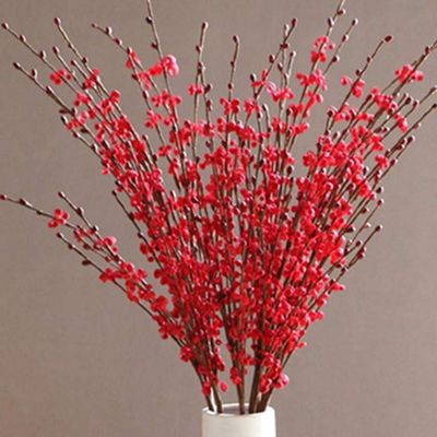 10 Pcs 29.5'' Long Stem Artificial Jasmine Flowers Tall Fake Flower Bouquet Faux Jasmine Plants for Hotel Home Office Kitchen Bedroom Wedding Party DIY Decor (red)