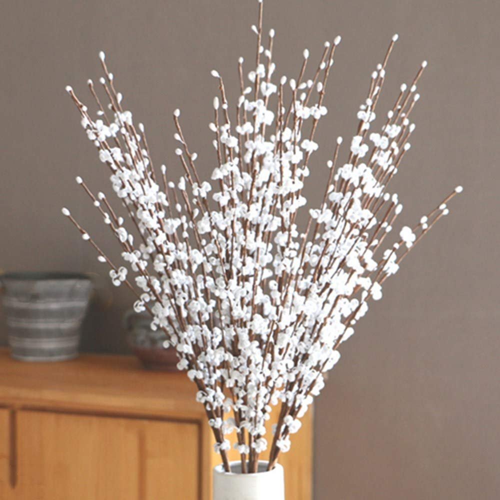 29.5'' Long 10 Pcs Stem Artificial Jasmine Flowers Tall Fake Flower Bouquet Faux Jasmine Plants for Wedding DIY Floral Art Plant Home Office Party Decoration (White)
