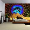 Aidatain Pyramid Tapestry Egyptian Eye of Horus Wall Hanging Bohemian Gold Mandala Ancient Mythology Flannel Large Size 80" 60" Tapestries for Bedroom Livingroom Dorm Room GTLMAT169 view 2