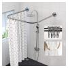 AWERQ U Shaped Shower Curtain Rod Outdoor, Adjustable Curved Shower Rod Rust Proof Stainless Steel Extendable Corner Curtain Rod Pole for Bathroom, Clothing Store, 1101010 view 1