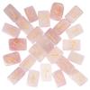 Rose Quartz Rune Stones Set - Polished Stone Elder Futhark Witchcraft Supplies Gemstone Runes Viking Spiritual Stones Norse Pagan Engraved Crystals Divination Tools for Healing Brick Shape (25 Pcs) view 1