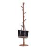 Multifunction Solid Wood Hanger Floor Standing Coat Rack Organizer Hanger Hook Stand for Coats Hats Scarves Clothes Handbags-brown view 1