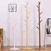 Multifunction Solid Wood Hanger Floor Standing Coat Rack Organizer Hanger Hook Stand for Coats Hats Scarves Clothes Handbags-brown view 2