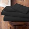 1000-Thread-Count 100% Egyptian Cotton Bed Sheet, 4-Pc Full XL Black Solid Sheet Set Single Ply Long Staple Cotton Yarns, Sateen Weave, Fits Mattress Upto 21" Deep Pocket view 2