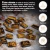 ZAICUS Tiger Eye Crystal Runes - Elder Futhark Rune Stones Engraved Gemstone Runes for Beginners Healing Crystal Set Lattering Norse Pagan Altar Supplies Wiccan Reiki Healing Witchy Gifts for Women view 2