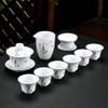 10pcs / set Chinese ceramic Tea Set Exquisite porcelain filter teapot gaiwan Handmade kettle teacups Household Teaware Drinkware-10 pcs_G view 1