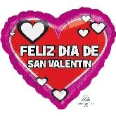 Anagram 18" Feliz Dis De San Valentin Pink & Red Happy Valentine's Day (da de San Valentn) Party Decoration Supply Mylar Foil Helium Balloon